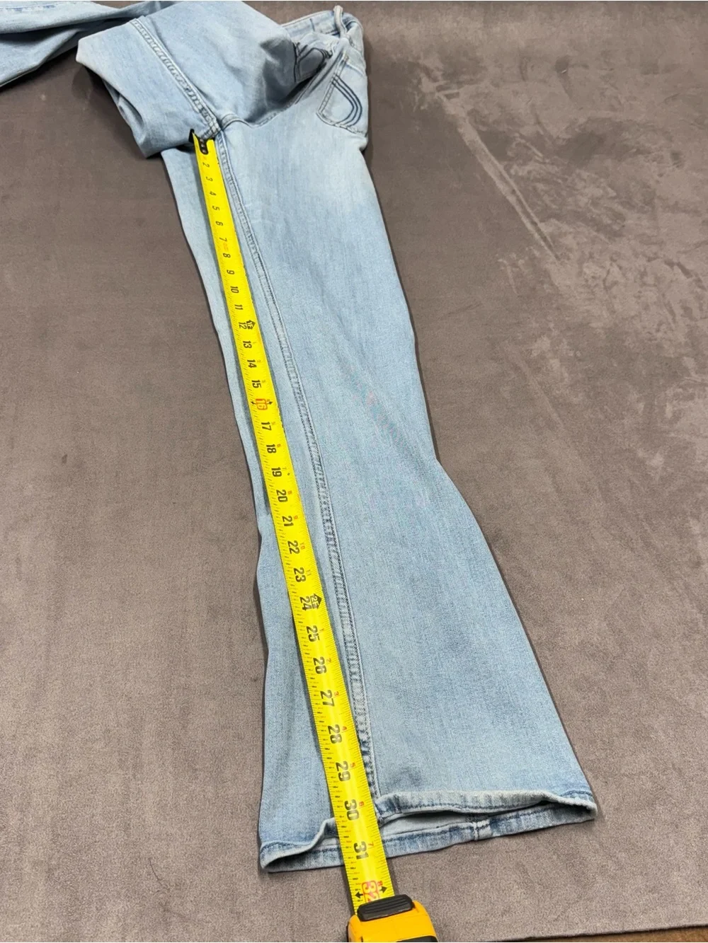 Hollister Light Blue Women's Flared Jeans low rise boot stretch size 13S w31XL32